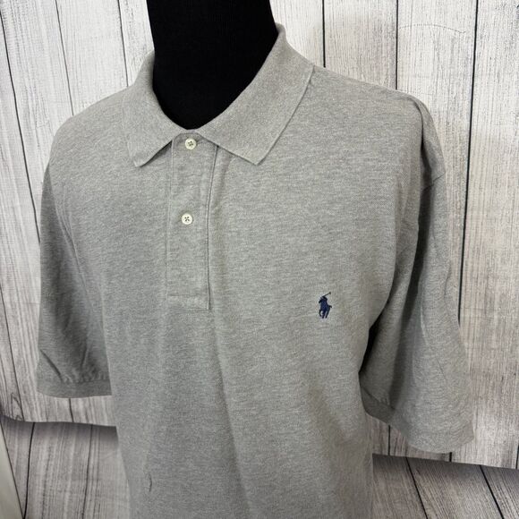 Polo Ralph Lauren Men's 4XLT Gray 100% Cotton Short Sleeve Polo Shirt - Picture 2 of 5
